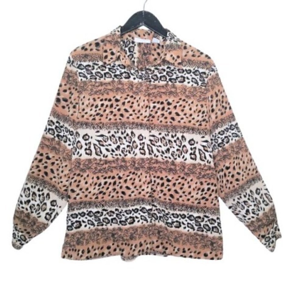 VTG Alfred Dunner Cheetah Leopard Safari Button up